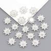 10 Stück Schneeflocken-Cabochon-Metallbasis, Strass, glitzernde Strass-Knöpfe für Kleidung, Schuhe, Taschen, Zubehör, DIY-Handwerk, 16 x 16 mm