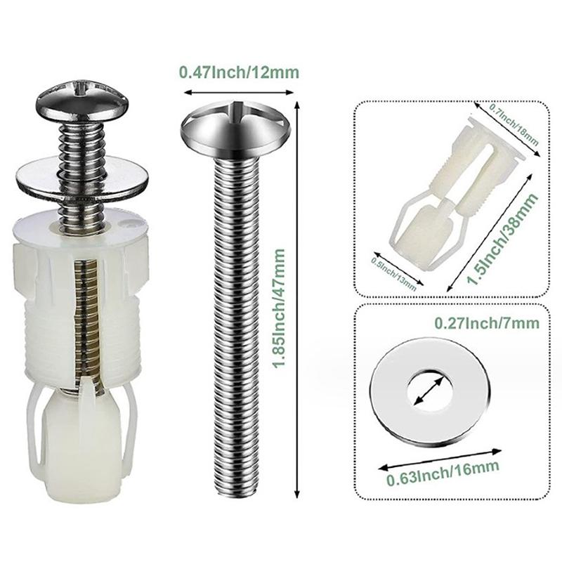 Toilet Seat Screws Nut Cover Lid Top Fixing Blind Hole Fitting Kits Bathroom Accessories Replacement Toilet Seat Screws