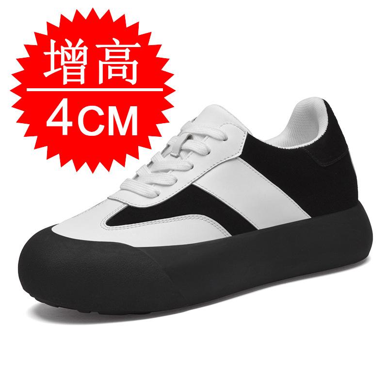 Zapatos invisibles para aumentar la altura 10 cm Negro y Blanco Tacón oculto Suelas gruesas Hechos adecuados Tanto 8 cm 6 cm Zapatos casuales elevadores