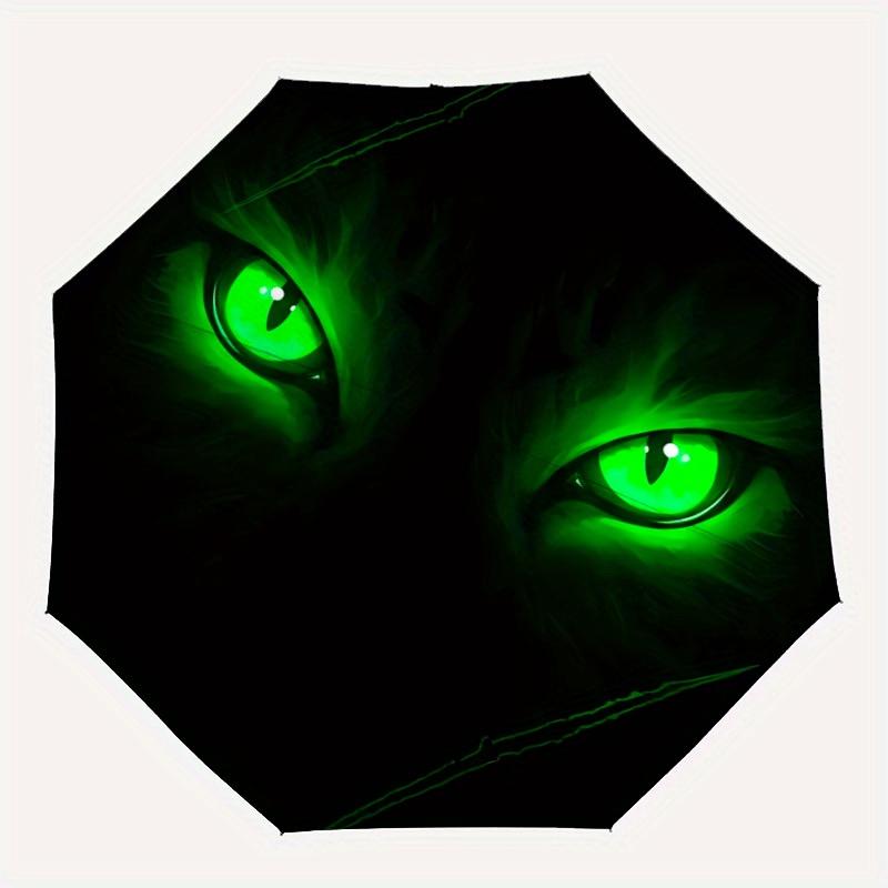 

1pc Green EyesAutomatic Folding Umbrella, Portable & Foldable Design with 8 Ribs, Casual Outdoor Accessory yy250804229