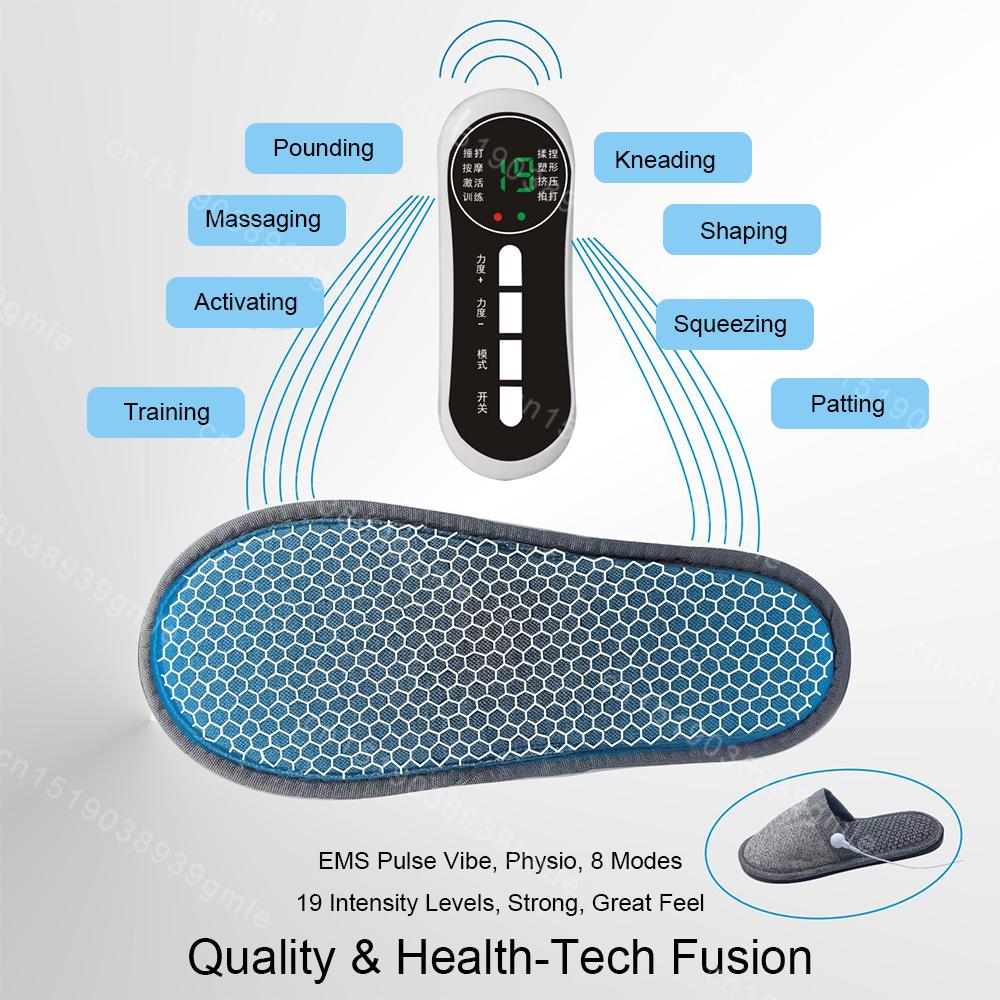 EMS Foot Treatment Slippers Pulse Electric Therapy Massager Slippers Foot Relieves Pain Unblocks Meridians Pulse Vibration