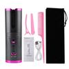 Cordless Auto Curler Fast Heating Ceramic Iron with Adjustable Temperature & LCD Display Rechargeable Hair Curling Wand Hair Styler for Travel