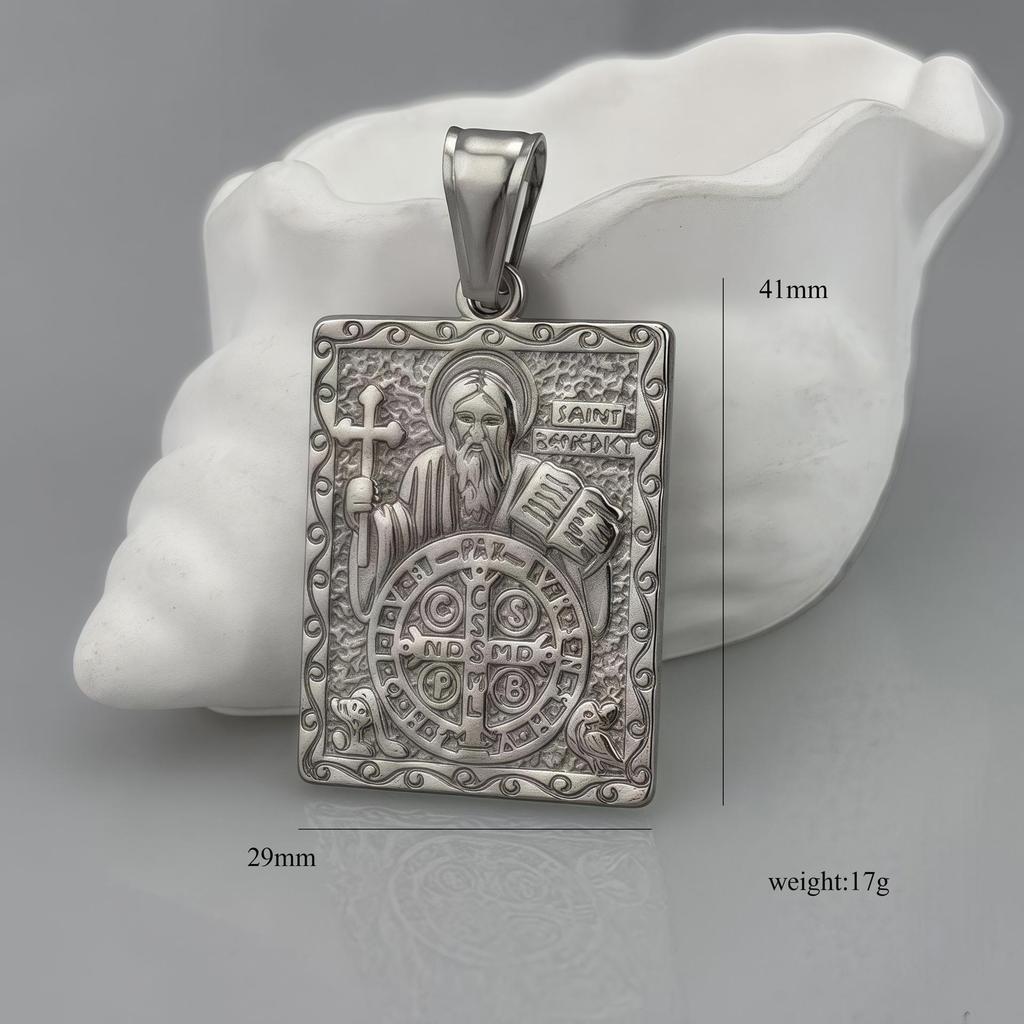 Men's Priest Dog Tag Pendant Necklace