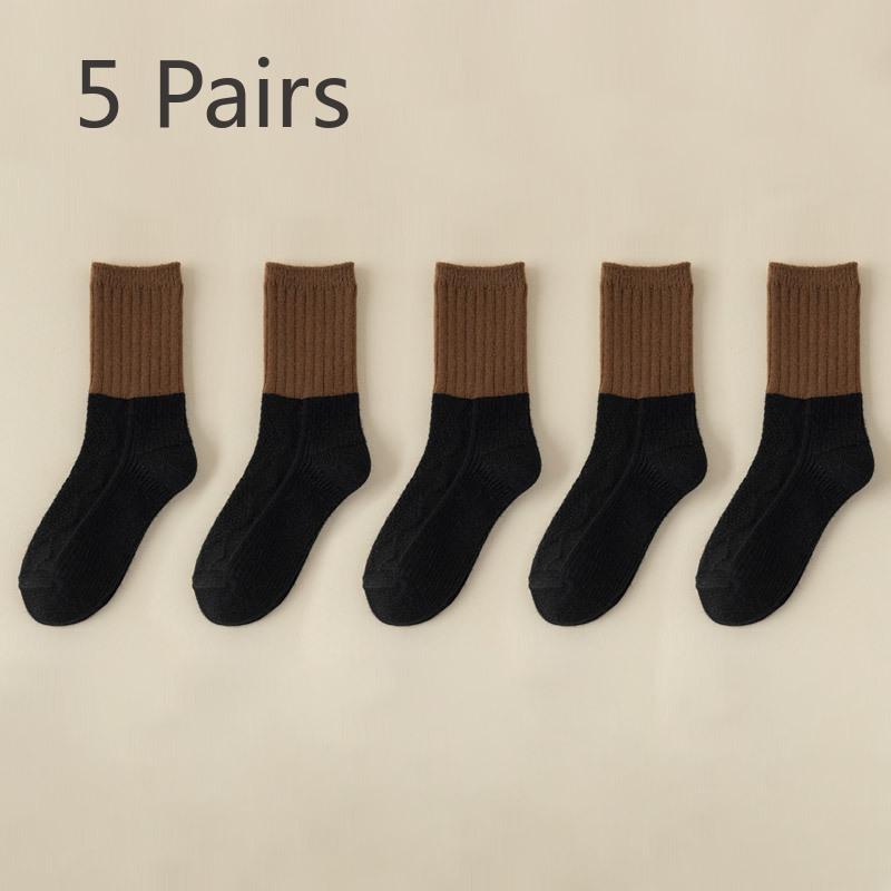 

5 Pairs of Women Winter Warm Anti Pilling Tube Stack Socks 5 Pairs