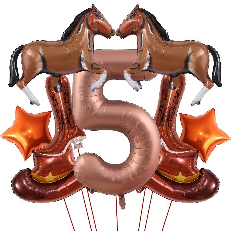 9pcs Western Party Balloons Horse Boots Balloons Wild West Cowboy Rodeo Themed Birthday Party Bachelor Party Farm Decorations