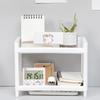 2-Tier Plastic Countertop Storage Rack, Multi-Purpose Pantry Storage Rack, Kitchen Spice Rack (White)