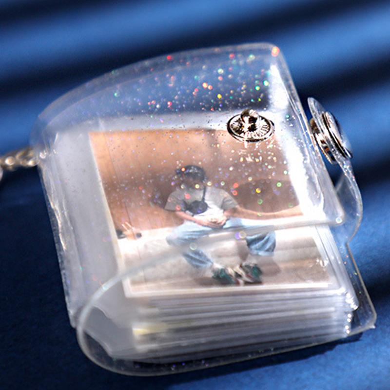 16 Pockets Mini Photo Album Instax 1 inch 1 inch ins card Holder With Keychain Business Card Bag photocard holder collect book