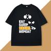 Eat Sleep Brawl Repeat T Shirt for Unisex WOMEN Gamer Mobile Game Brawl Printed Tshirt Casual Cotton Short Sleeve Unisexs Clothing