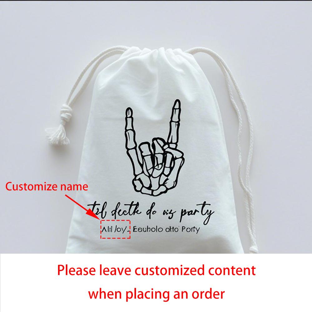 Personalized 5Pcs Til Death Do Us Party-Wedding Skeleton Bag Halloween Bachelorette Party Recovery Kit Bags Hen Party Wedding
