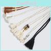 Bohemian Womens Wide Belt With Wooden Beads And Knot Closure For Vintage Fashion