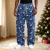 Men's Streetwear Casual Loose Fit Comfortable Athletic Pants with Christmas Print for Holiday Lounging