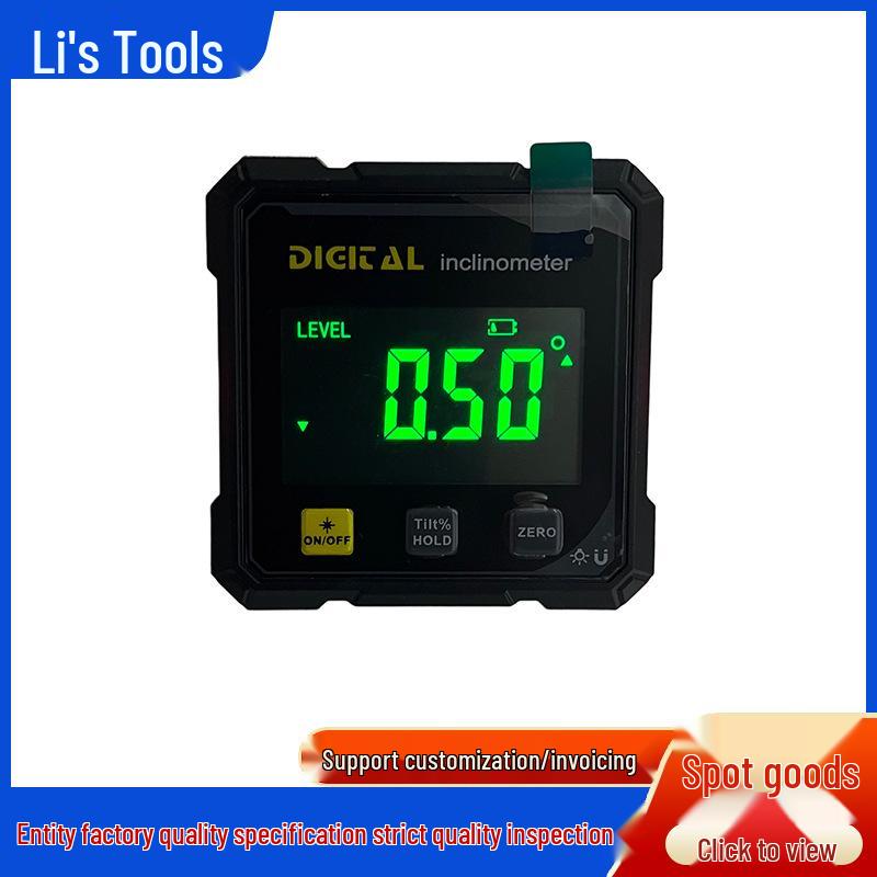 Dual Laser Magnetic Digital Protractor with Four-Sided Angle Finder