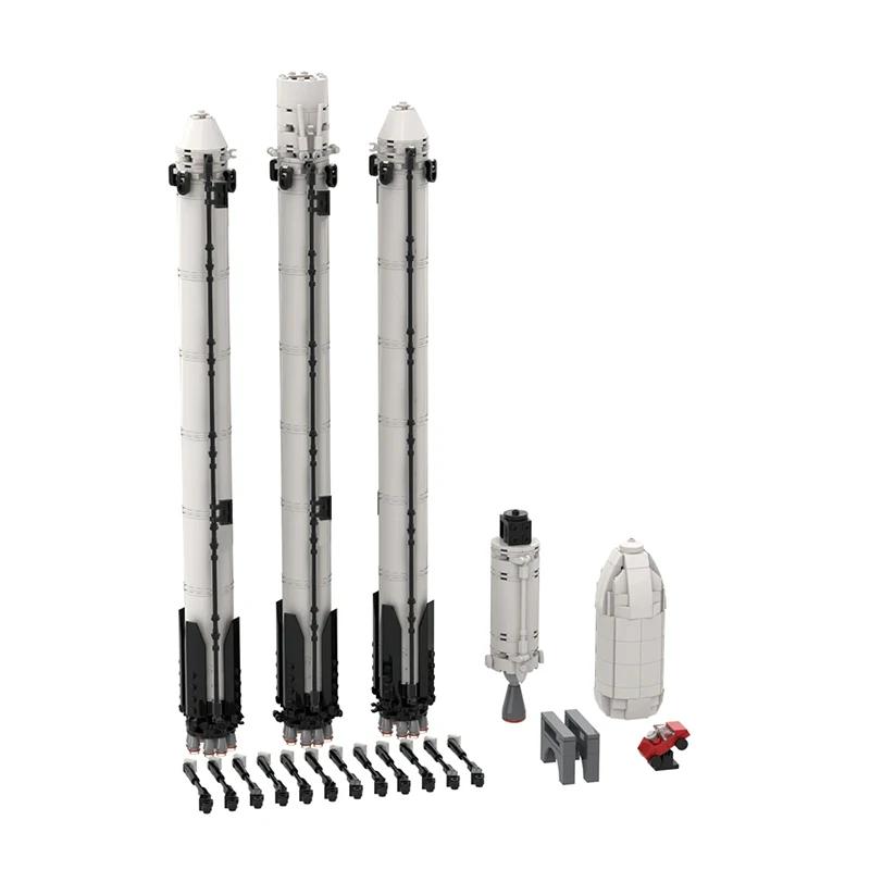 MOC Falcon Heavy Carrier Saturn V Scale SpaceX Spaceship Blocks