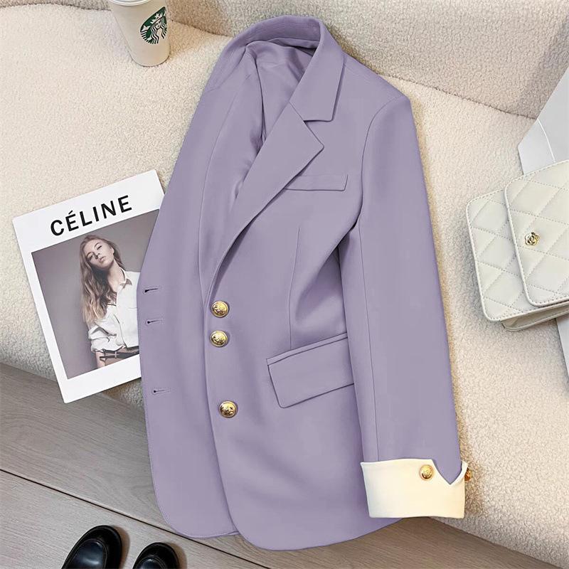 Spring/Autumn 2025 Korean-Style Loose Fashion Suit Jacket - Versatile Casual High-End Design