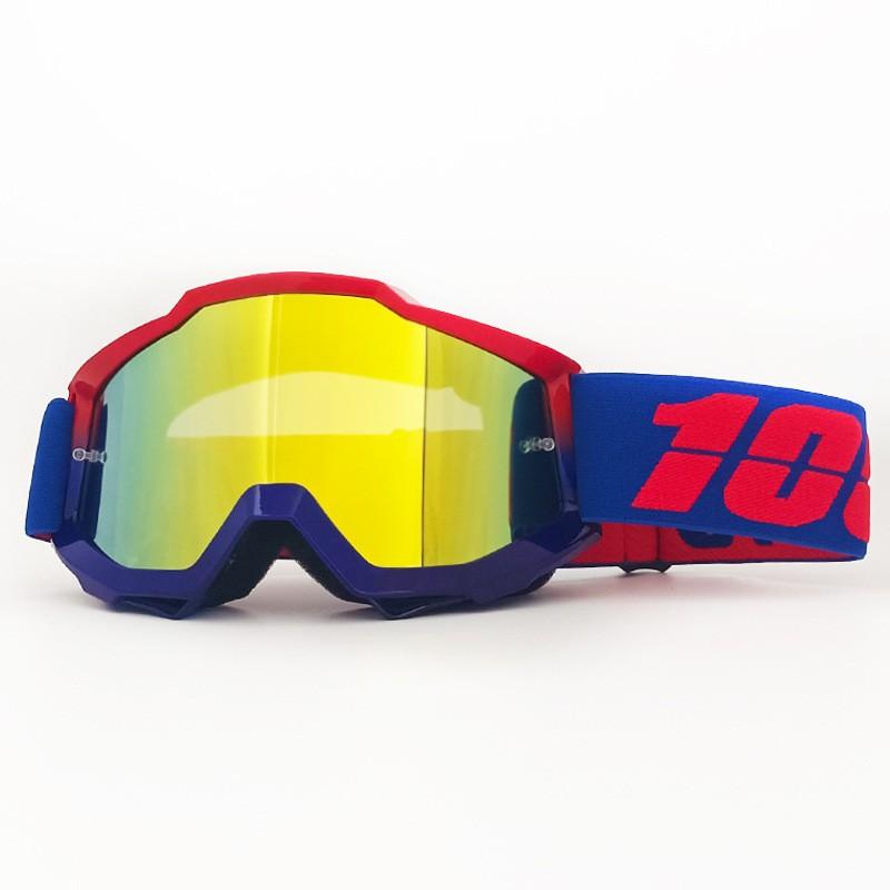 Motorrad Fahrbrille Winddicht Sportbrille Vollrahmen PC-Linse Austauschbar Unisex Fahrradbrille