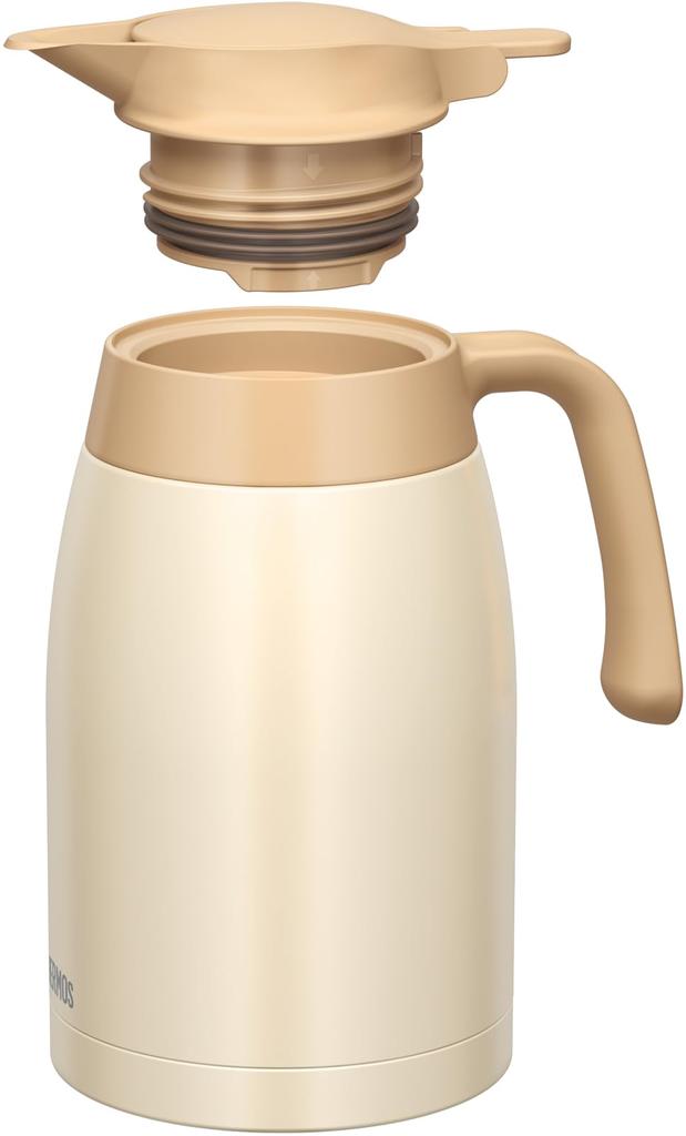 Thermos Stainless Steel Pot Cream White Insulated Pot Vacuum Flask CRW 1.5L TTB-1501