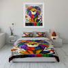 Colorful lion with flowers. Bedding sets Duvet cover sets Duvet covers Pillowcases(1* Duvet Cover 2* Pillowcases without duvet insert)