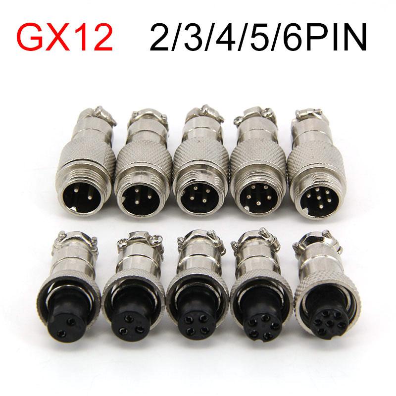 1set GX12 2/3/4/5/6/7 Pin Core Aviation  Male and Female 12mm Circular Socket Plug Wire Panel Connector