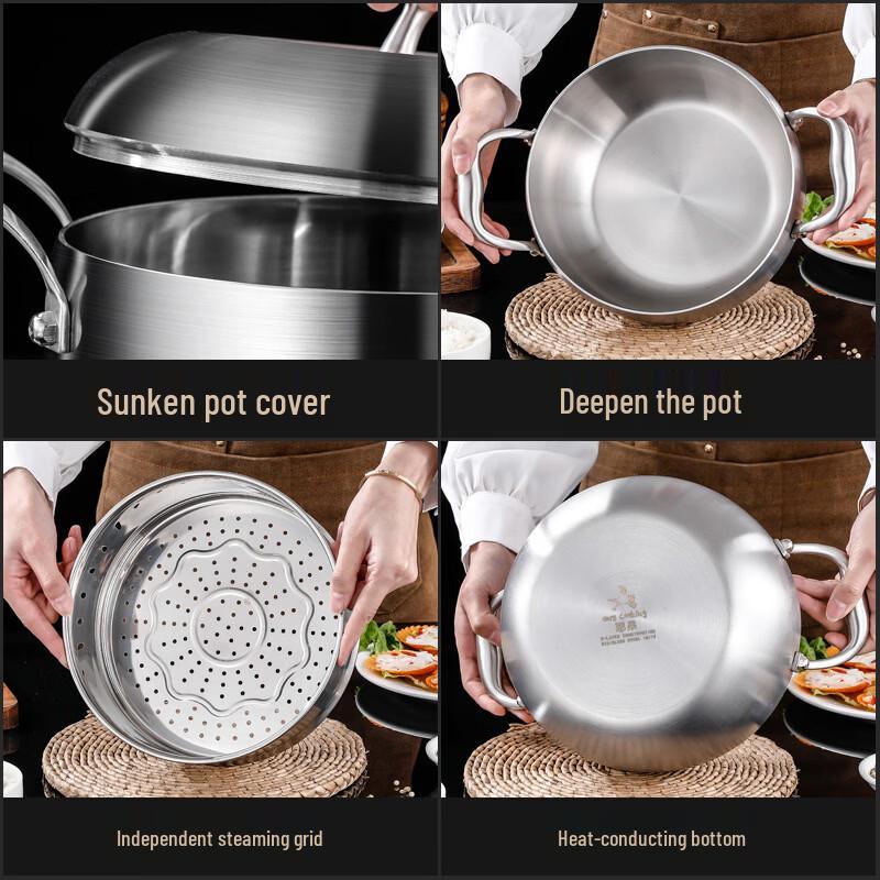 Wutuo 24cm 316 Stainless Steel Apple Soup Pot