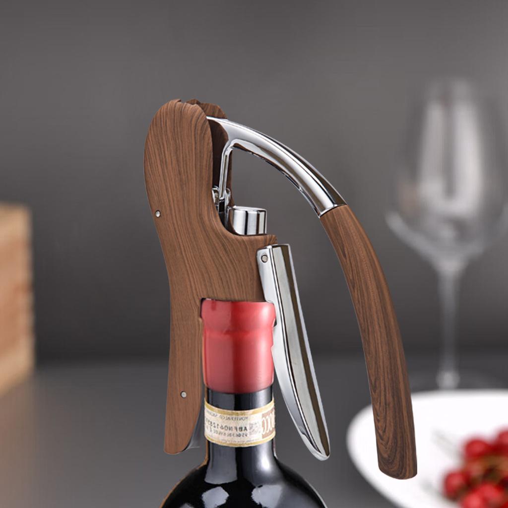 Ergonomic Zinc Wine Bottle Opener with Wooden Handle - Effortless Smooth Opening for Women, Small Hands, Manual Non Electric Corkscrew