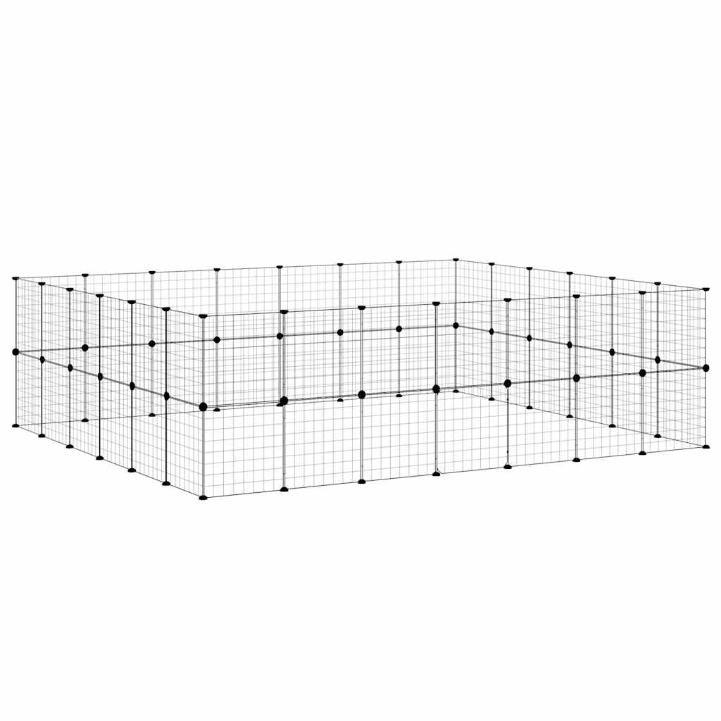 52 Piece Pet Cage with Door Black 35x35 Cm Steel