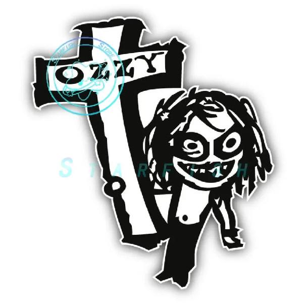 

Ozzy Osbourne Cross Car Bumper Sticker Decal Spray Painting Process Waterproof Sun Protectio Longest side 16cm чёрный