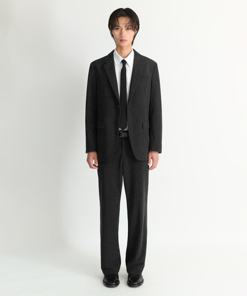 Nonblank Corduroy Semi-Overfit Setup Suit_Dark Grey