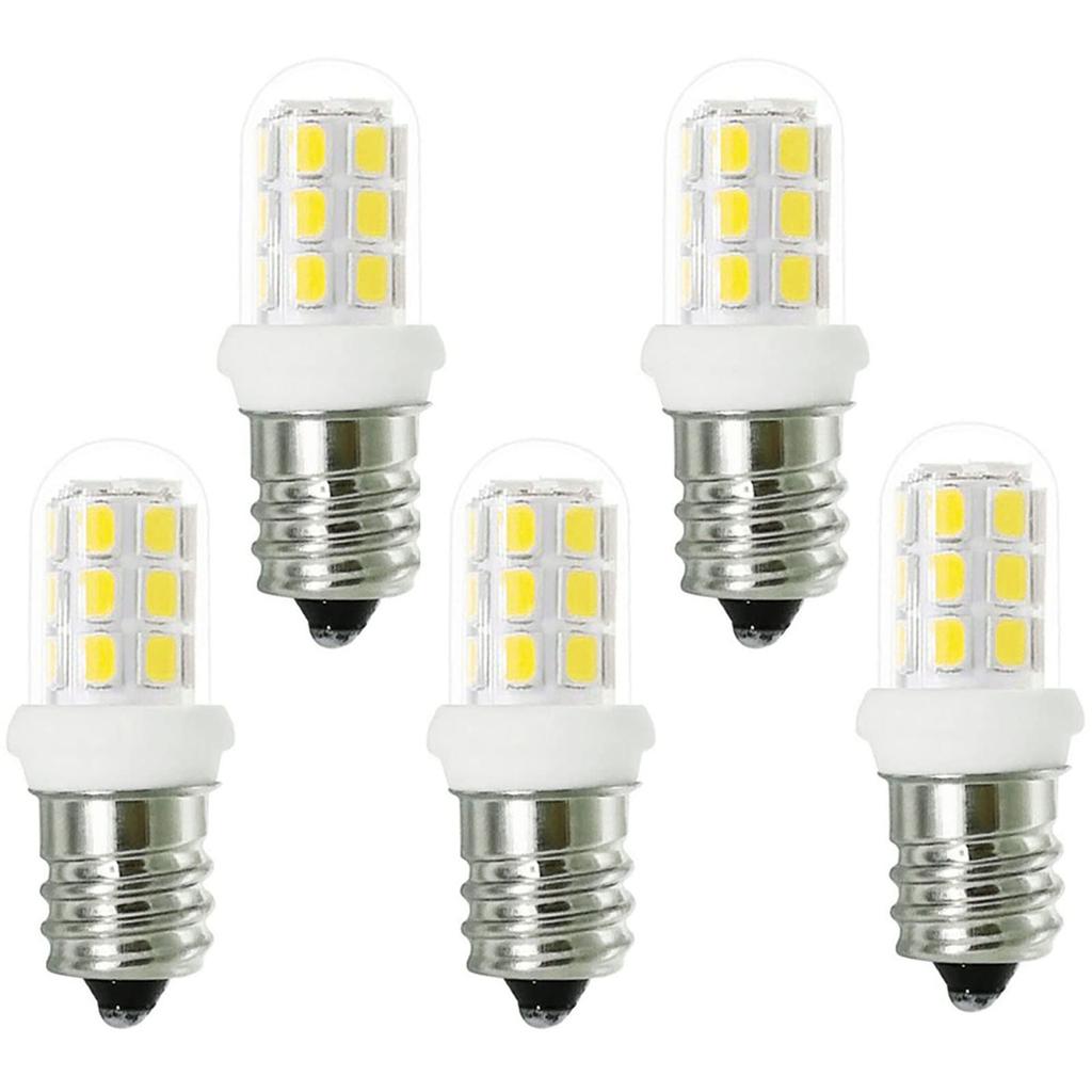 LED E12 Klar Typ Miniaturglühbirne, Tageslichtweiß (2W), Innenbereich, 200lm, Kleine runde Glühbirnenform, 5er-Pack