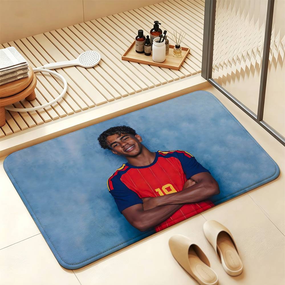 L-Lamine Yamal 19 Wonderkid Soft Comfortable Short Plush Rug Carpet mat Anti‑Slip Floor Mat Machine Washable Home Decor