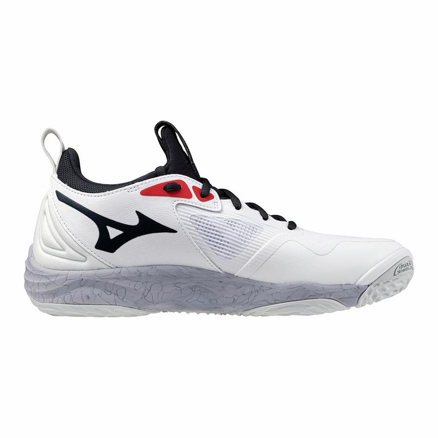 Mizuno Volleyball Shoes White Red and Black Unisex V1GA231296
