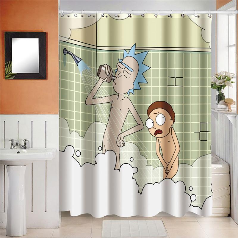 3D Djurtryckta Mörkläggande Duschdraperier För Badrum Strandlandskap Vattentätt Polyester Badkar Dropshipping Grossist