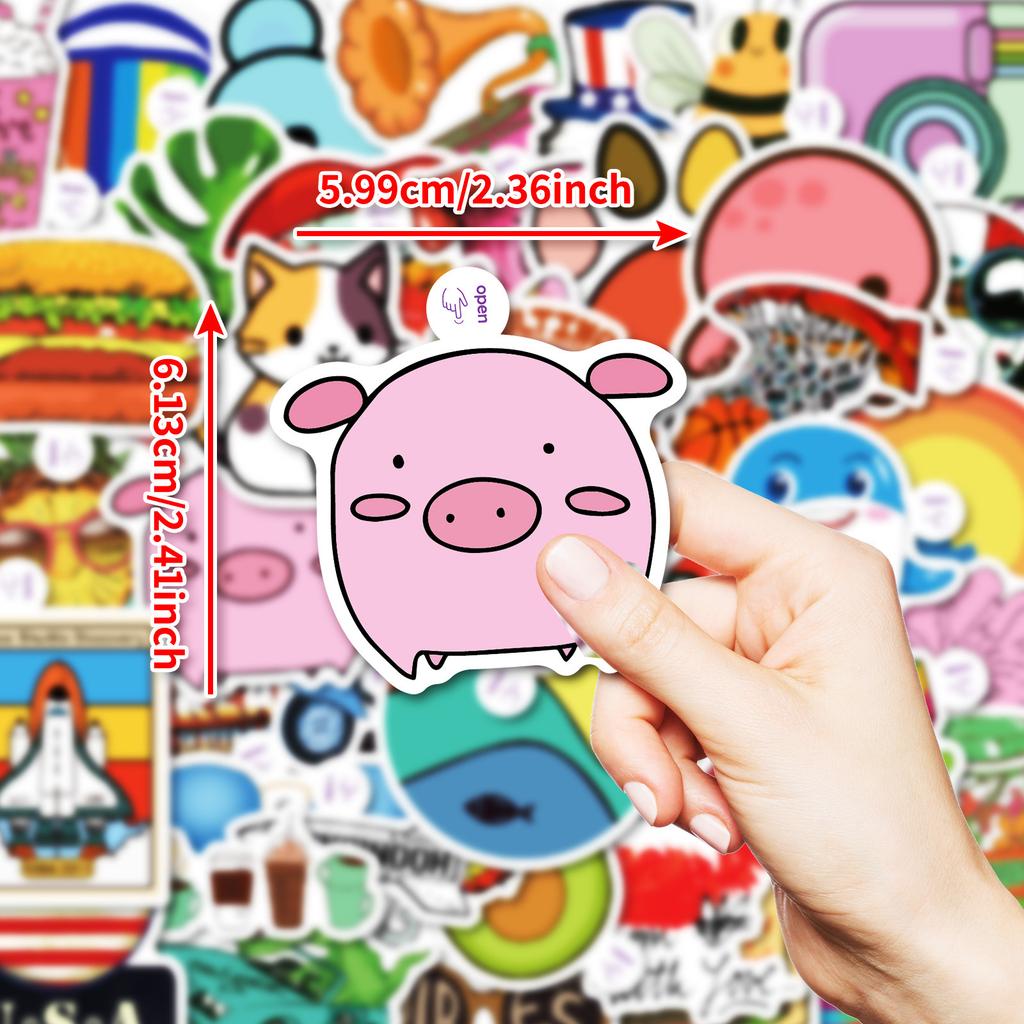 50 Creative Easy-To-Tear Small Ear Graffiti Stickers Decorative Creative Hand Account Stickers