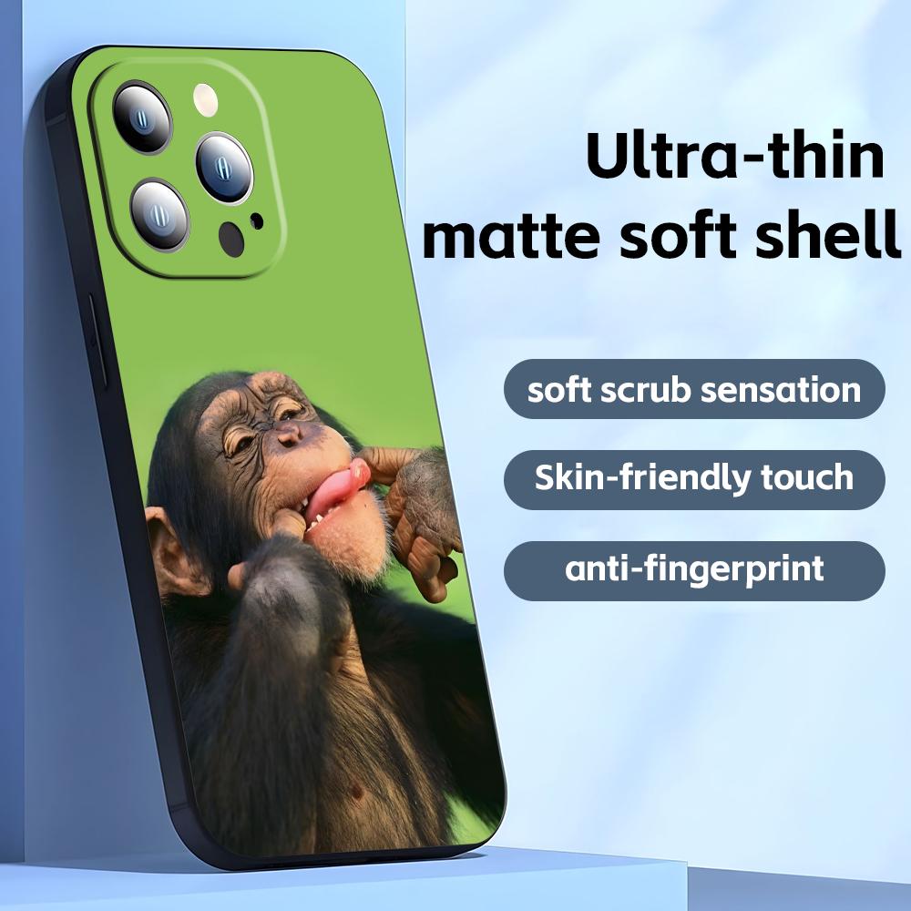 

Monkey Sipping Caprisun Meme Phone Case For iPhone17 16 16e 15 14 13 12 11 Plus Mini Pro Max Soft black Shockproof Cover iPhone17 Pro