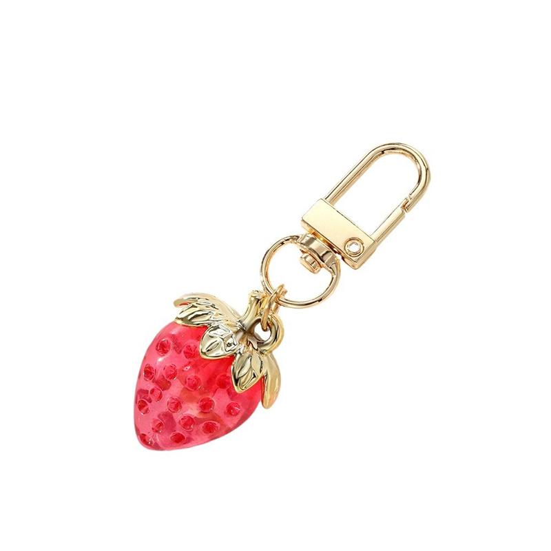 New Colorful Strawberry Keychain Keyring Stylish Pendant Keychains Keyrings Ornament Backpack Pendants Gift for Jewelry