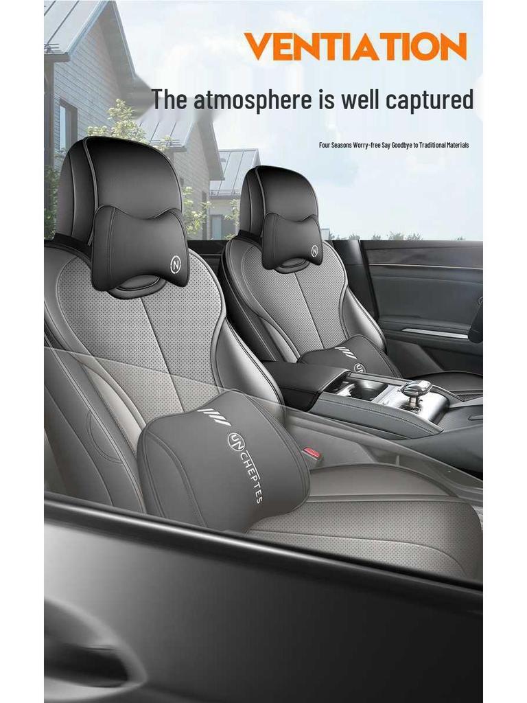 BYD Qin L D-MI Special Perforated Leather Full Surround Seat Cover - Breathable, All-Season Universal Cushion.
