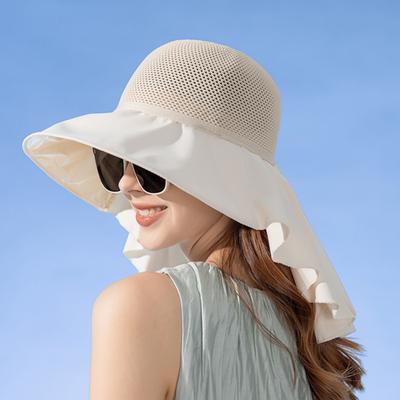 Summer Women Bucket Hat with Shawl Wide Brim Lightweight Breathable Face