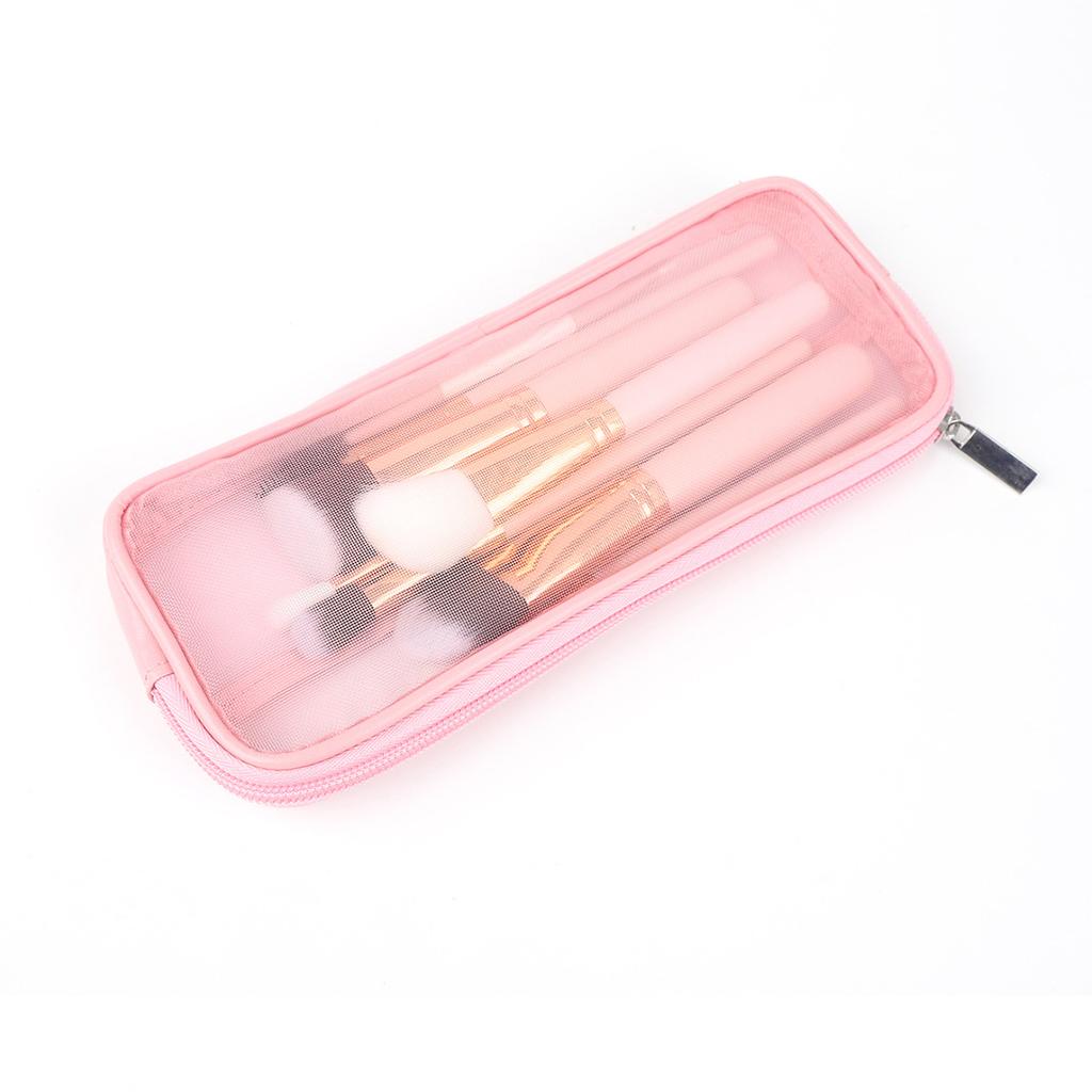 Makeup Brush Travel Case Cosmetic Toiletry Bag Organizer for Men Women Beauty Tools Mesh Dopp Kit Pouch Wash Storage Accessories