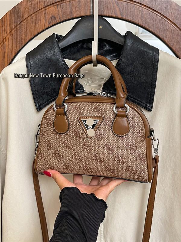 Women's 2025 Cross-border Printed Bowling Bag: European & American Style Versatile Crossbody Handbag