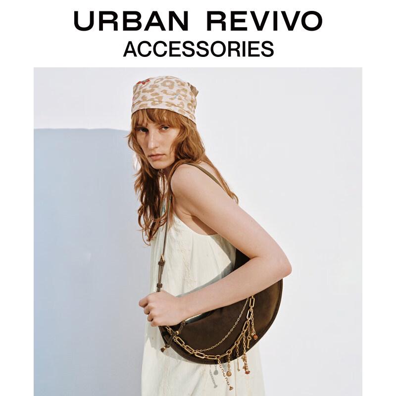 URBAN REVIVO Women s Crescent Tassel Shoulder Bag One Size