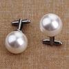 2Pcs Fashion Unisex Pearl Cufflinks Shirt Sleeve Buttons Clothes Accessory Gift