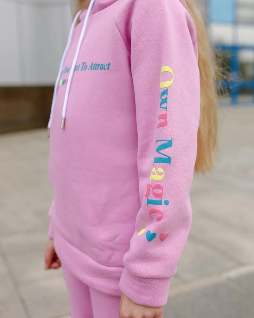 Tracksuit – Warm Girls Hoodie and Pants, Sleeve Print Design, Winter 6314-025-33-5 HC