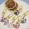 Cartoon Cat Print Heart Lobster Clasp Set - Cross-Border Droplet Oil Design