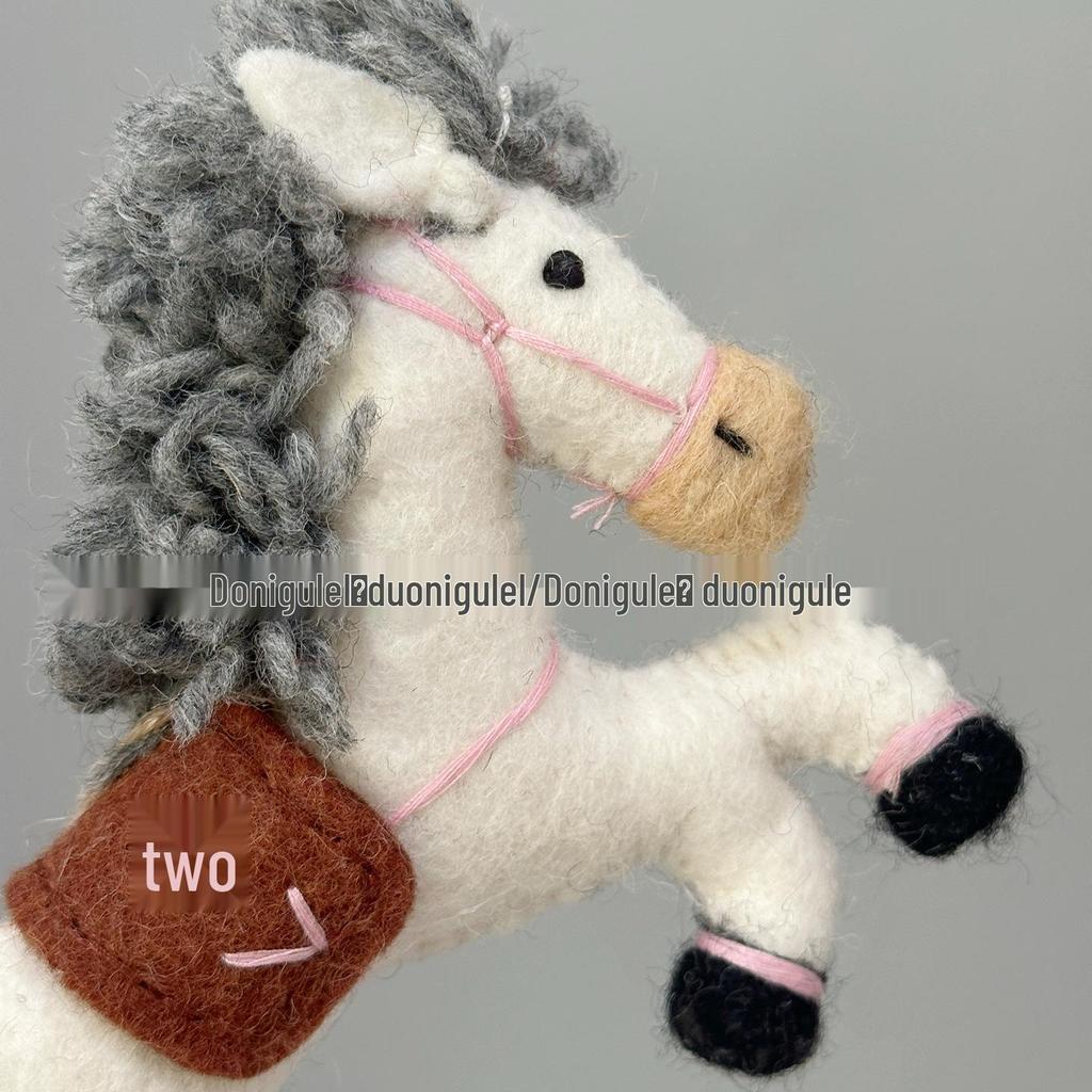Nepal Handmade Wool Felt Lucky Pony Ornament Keychain Charm