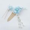 2-piece hair accessory set: Flower and butterfly design. Stylish U-pin hair ornament for Japanese clothing (kimono, yukata, hakama). Cute and perfect