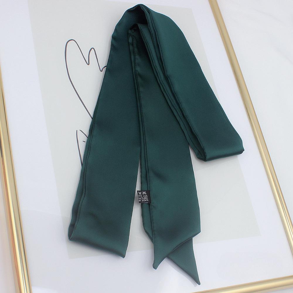 Long Skinny Hair Scarf For Women Silk Satin Headband Cute Neckerchief Solid Colors  Fashion Bag Scarves For Ladies 2024