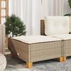 VidaXL Garden Stool and Cushion Beige 63.5x56x32cm Wicker 365913