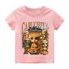 Summer Italian Brainrot Cotton Girls T-shirt Cute Ballerina Cappuccino Print Baby Tees Tops Casual Fashion Kid Children Clothes