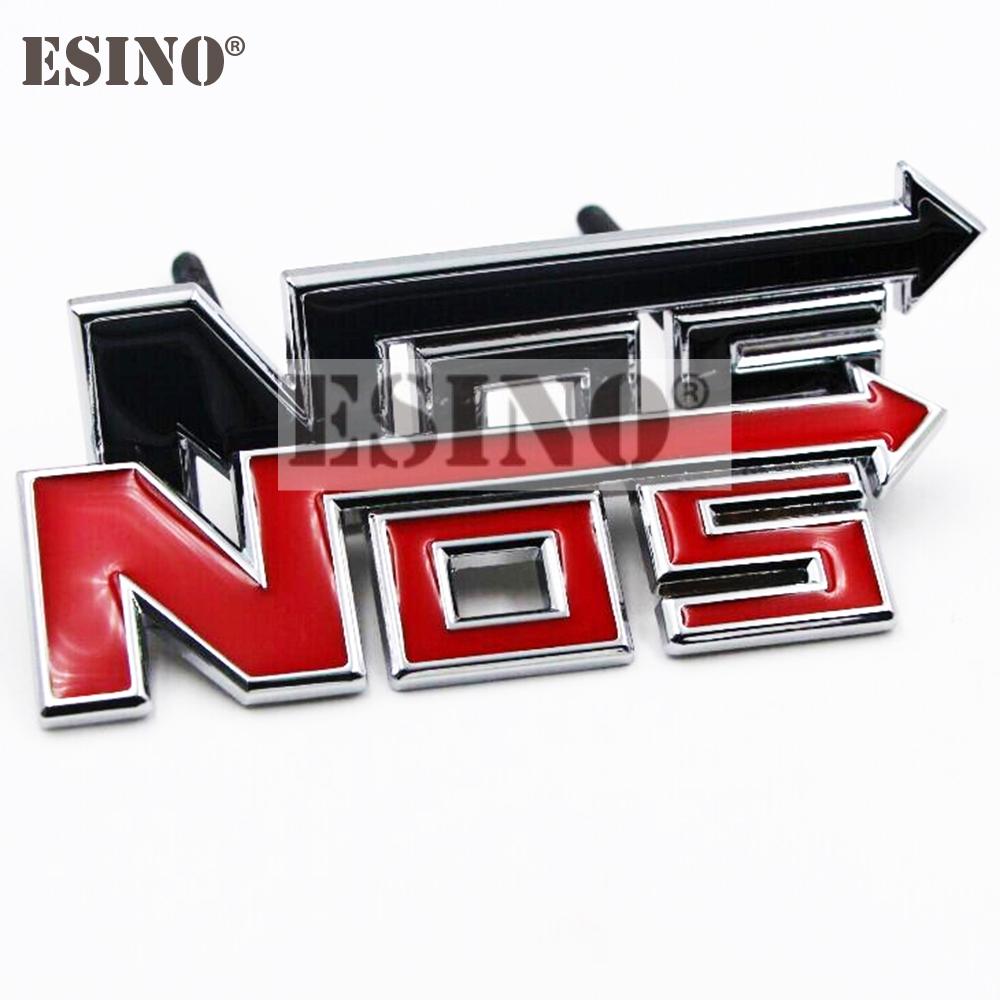 Car Styling Universal 3D Metal Chrome Zinc Alloy Emblem NOS Nitrogen Car Body Badge Sticker Decal Auto Accessory
