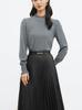 Elegant 2024 Autumn Women's Long Sleeve Wool Sweater - 100% Fine Wool Base Layer