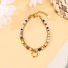Boho Style Stainless Steel Double Layer Bracelet With Natural Stone Beads Heart Charm Women